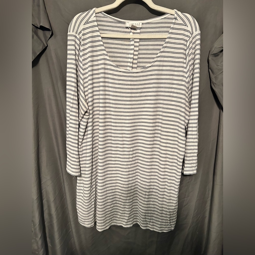 Kenar Striped Long Sleeve Top in Black and White
